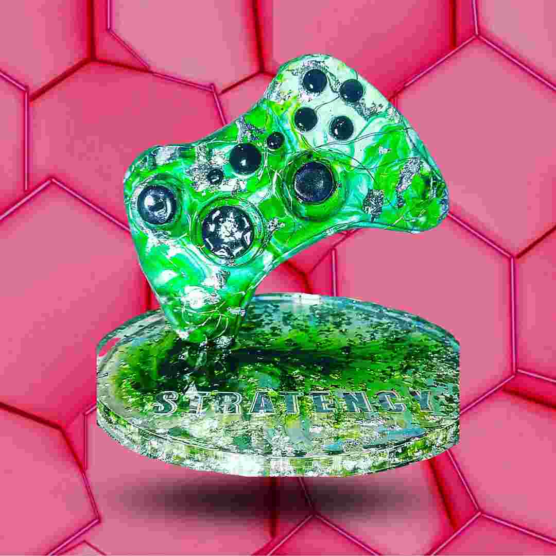 Décoration manette Xbox vert et transparent