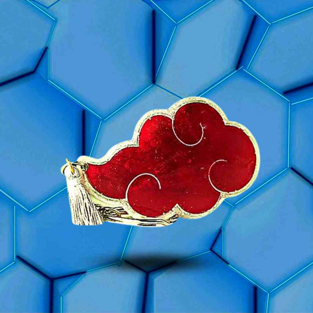Porte-clé Akatsuki rouge, blanc et doré