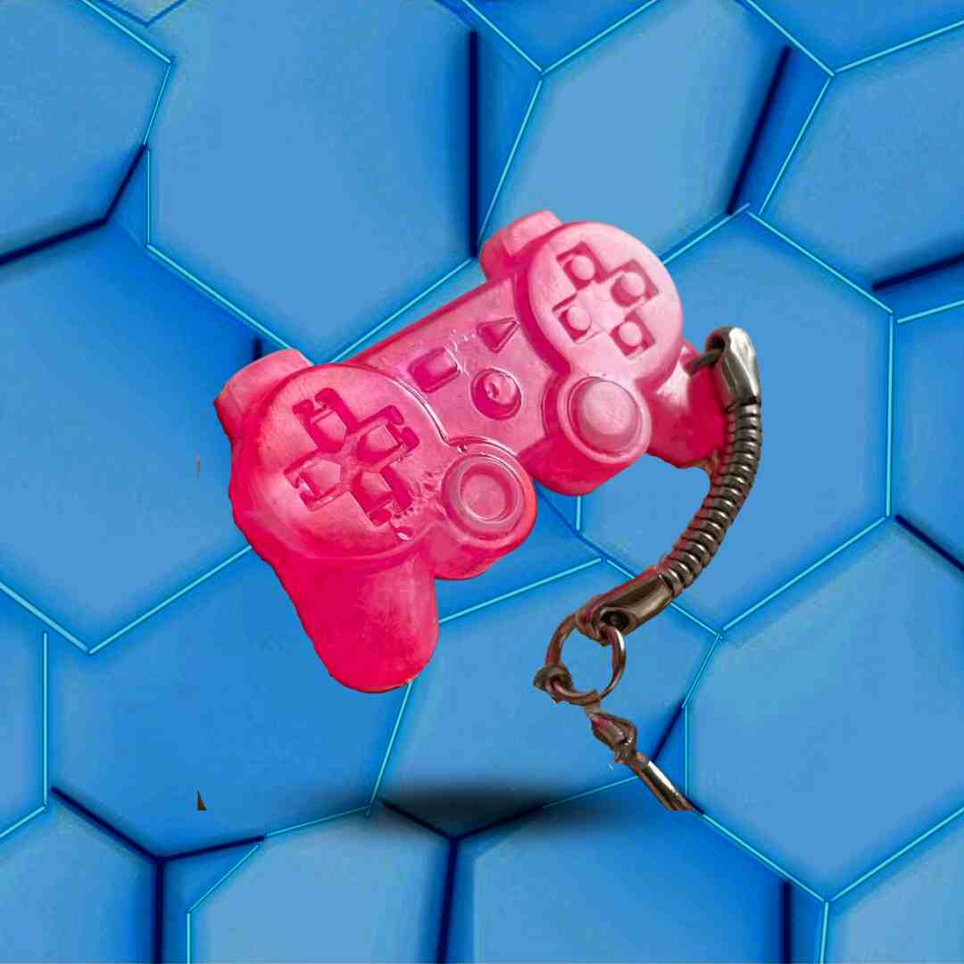 Porte-clés manette Playstation rose
