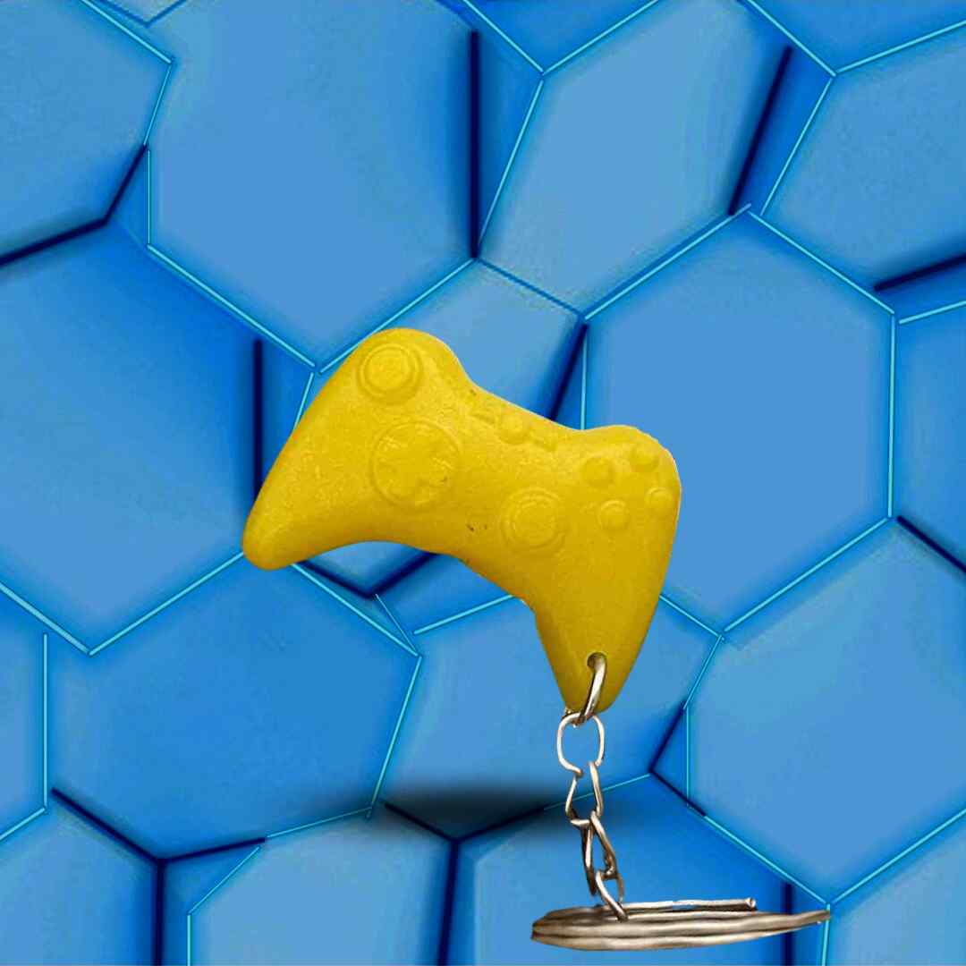 Porte-clés en forme de manette Xbox jaune