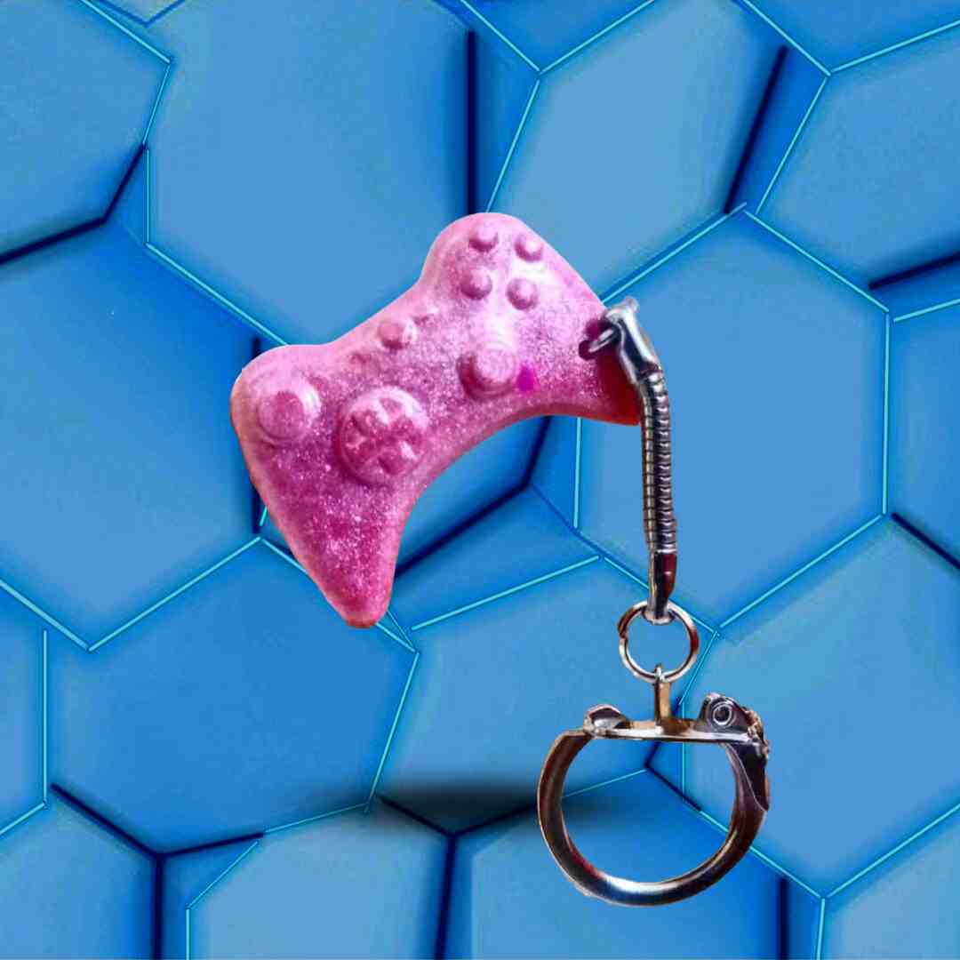 Porte-clés en forme de manette Xbox rose