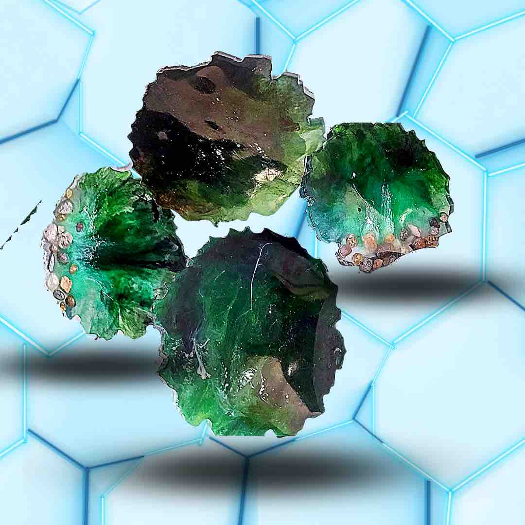 Dessous de verres verts et dorés