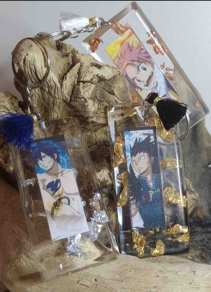 Trois porte-clés Fairy Tail version homme