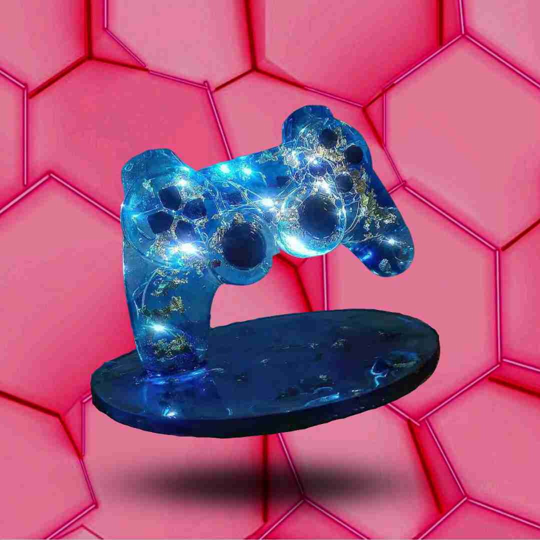 Veilleuse manette Playstation bleu et doré
