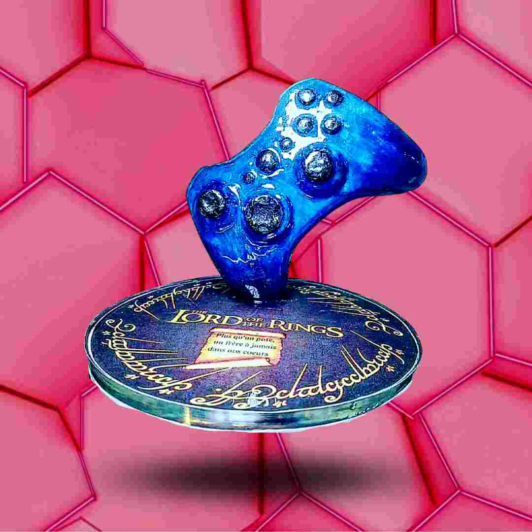 Décoration manette Xbox bleue sur le thème du Seigneur des Anneaux