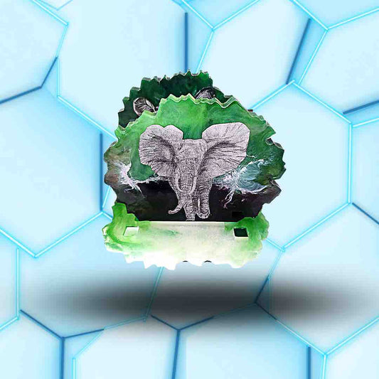 Dessous de verres verts au motif éléphant