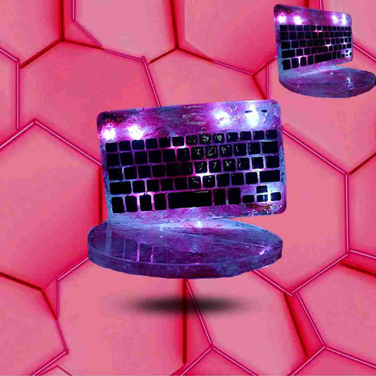 Veilleuse clavier gamer rose et blanc