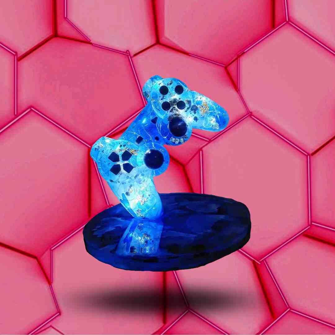 Veilleuse manette Playstation bleu et blanc